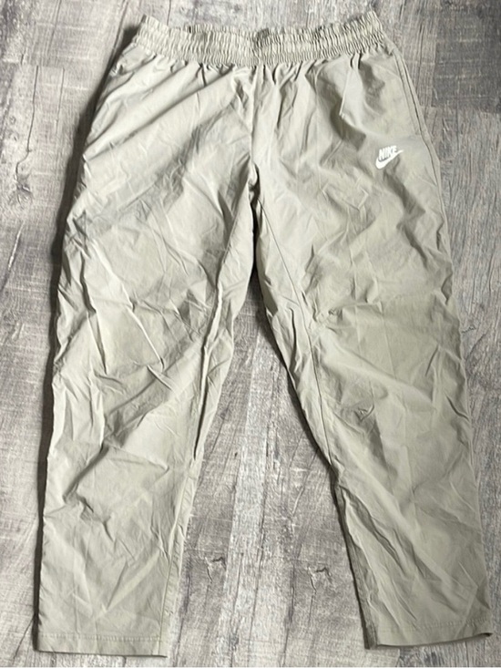Nike Pants - Nike Tan Windbreaker Track Pants with White Swoosh